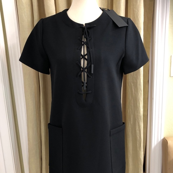 Kendall & Kylie Dresses & Skirts - Kendall + Kylie Safari Mini Black Front Tie Dress